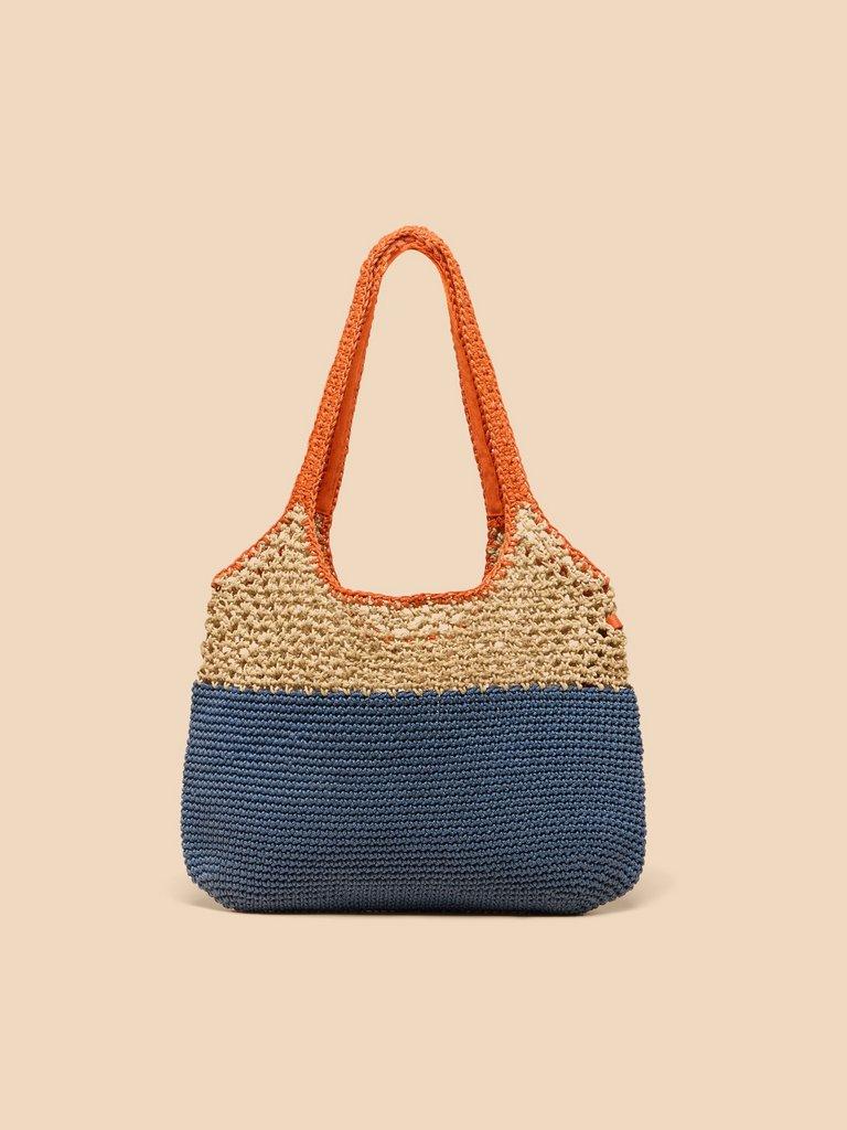 Christie Crochet Shopper in BLUE MLT - LIFESTYLE