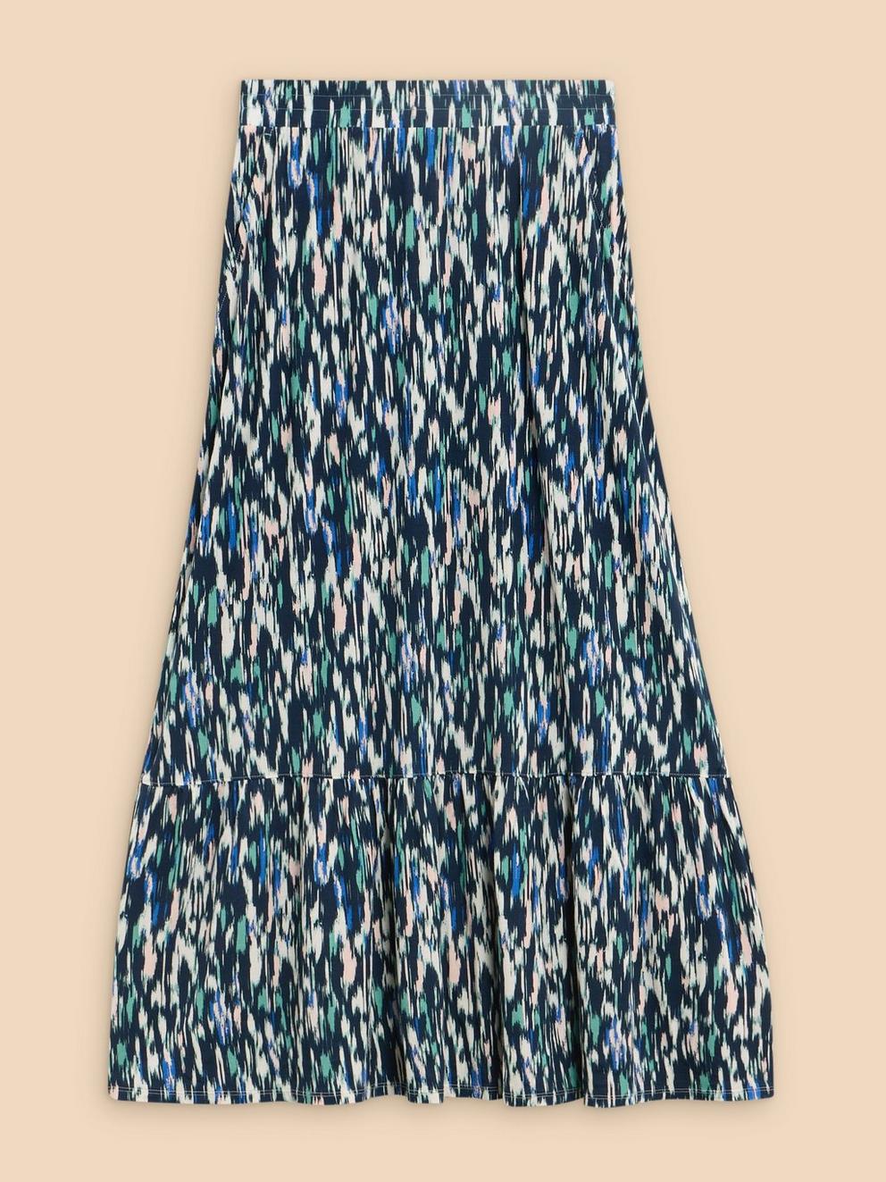 Charley Eco Vero Maxi Skirt in NAVY PR - FLAT FRONT