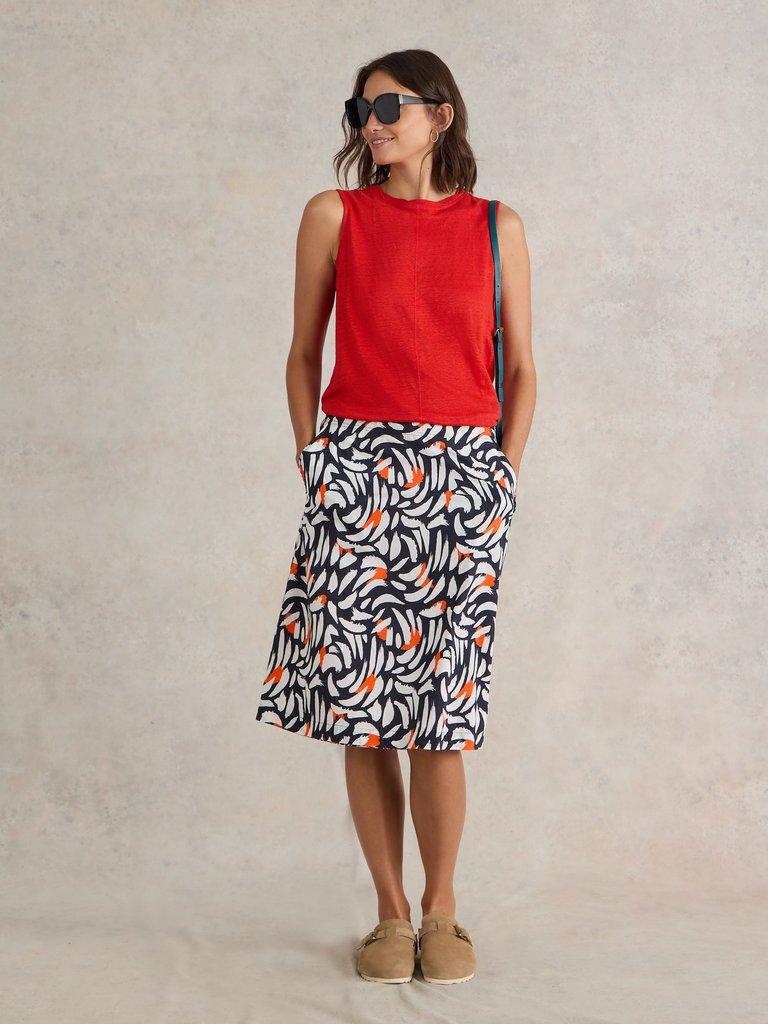 Nell Reversible Skirt in BLACK PRINT | White Stuff