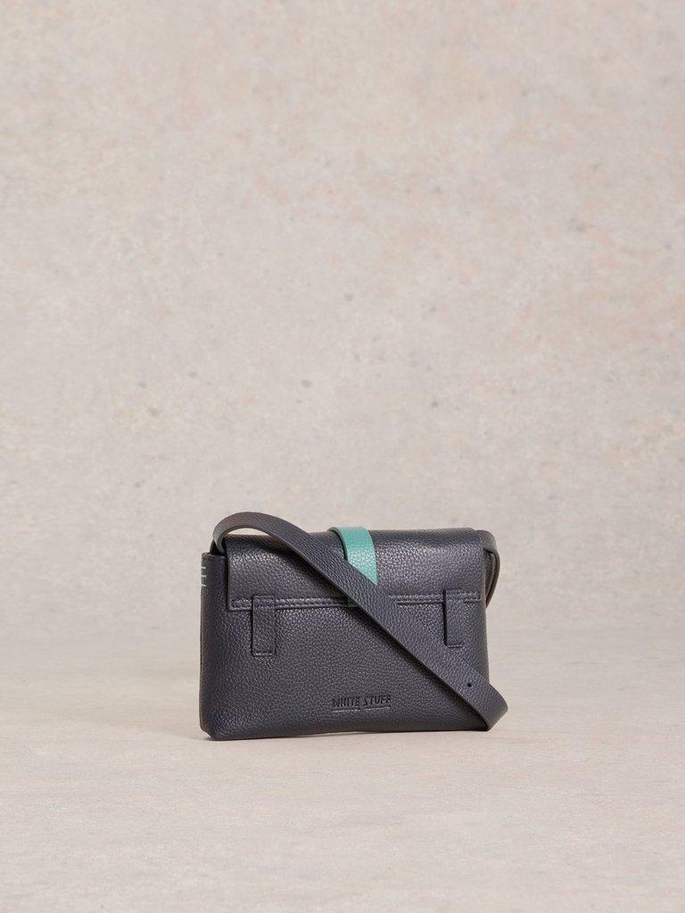 Landscape Leather Phone Bag  in FR NAVY - FLAT BACK