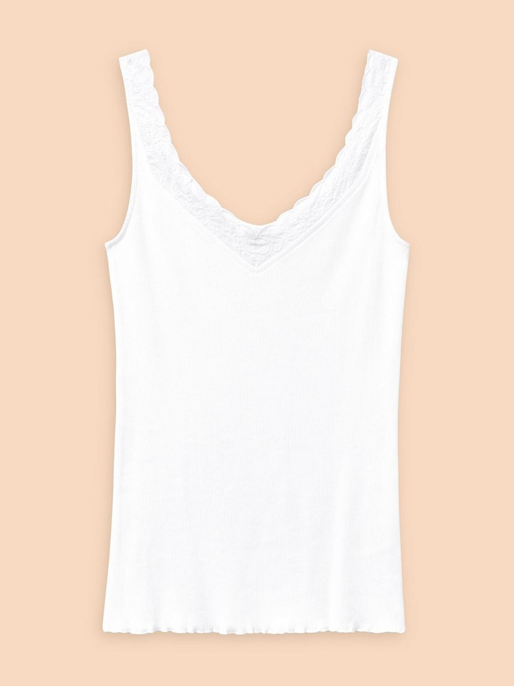 SEABREEZE V NECK VEST in BRIL WHITE - FLAT FRONT