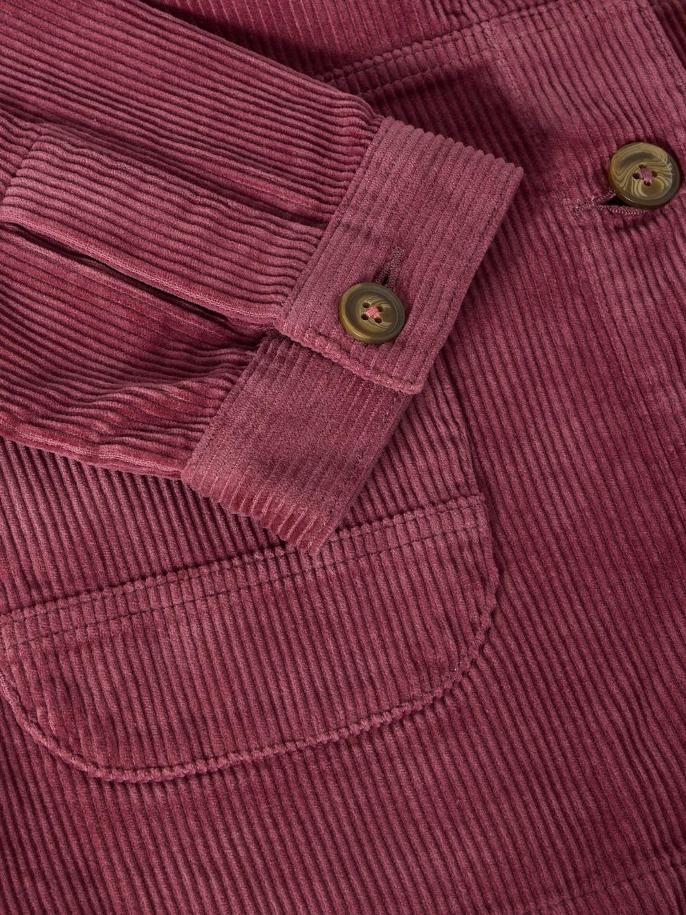 Carrie Cord Jacket in DUS PINK - FLAT DETAIL