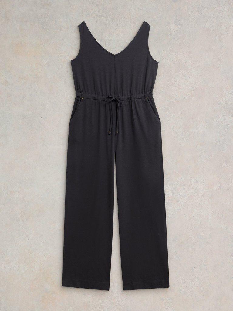 Jasmine Jersey Jumpsuit in CHARC GREY - FLAT FRONT