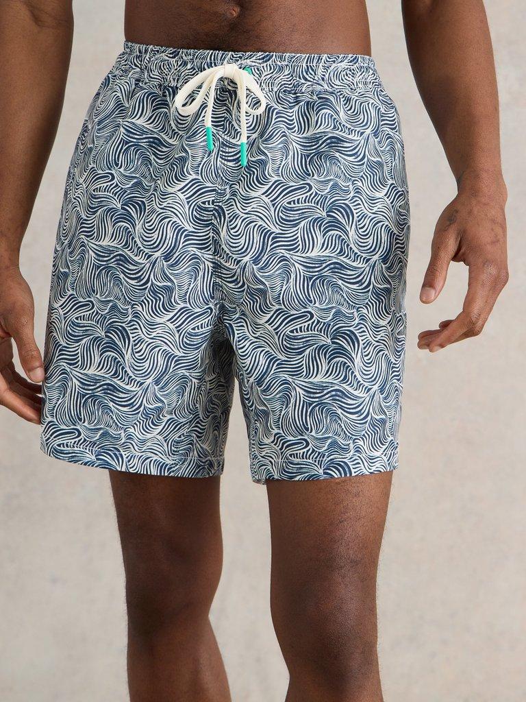 Waves Swimshort in NAVY PR - MODEL FRONT