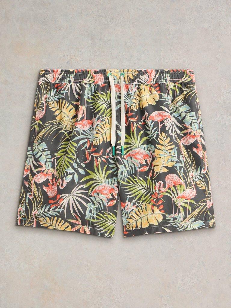 Flamingo Swimshort in BLK PR - FLAT FRONT