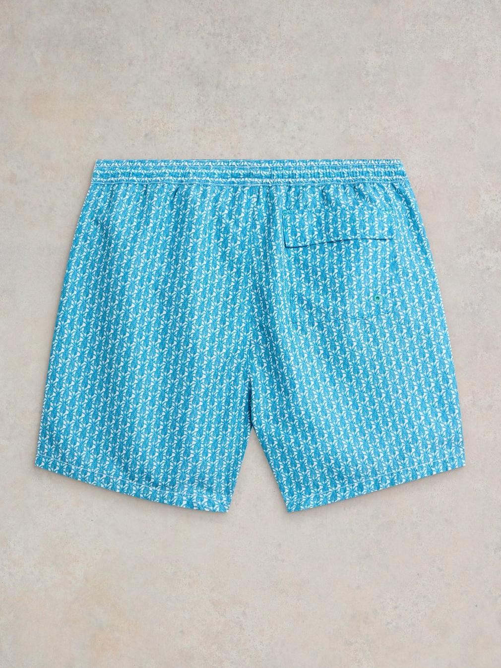 Geo Pineapple Swimshort in BLUE PR - FLAT BACK