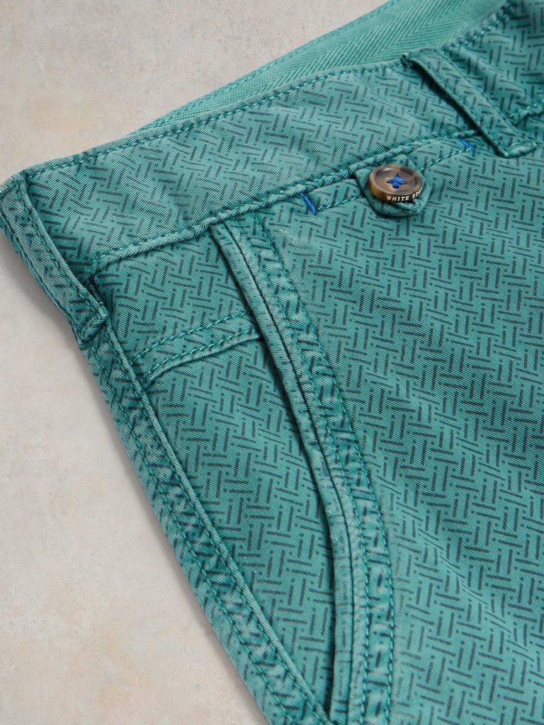 Ditsy Chino Short in TEAL PR - FLAT DETAIL