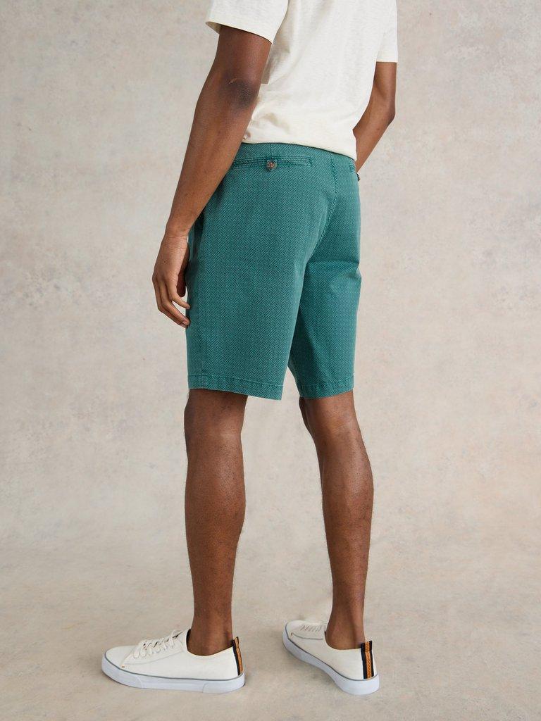 Ditsy Chino Short in TEAL PR - MODEL BACK