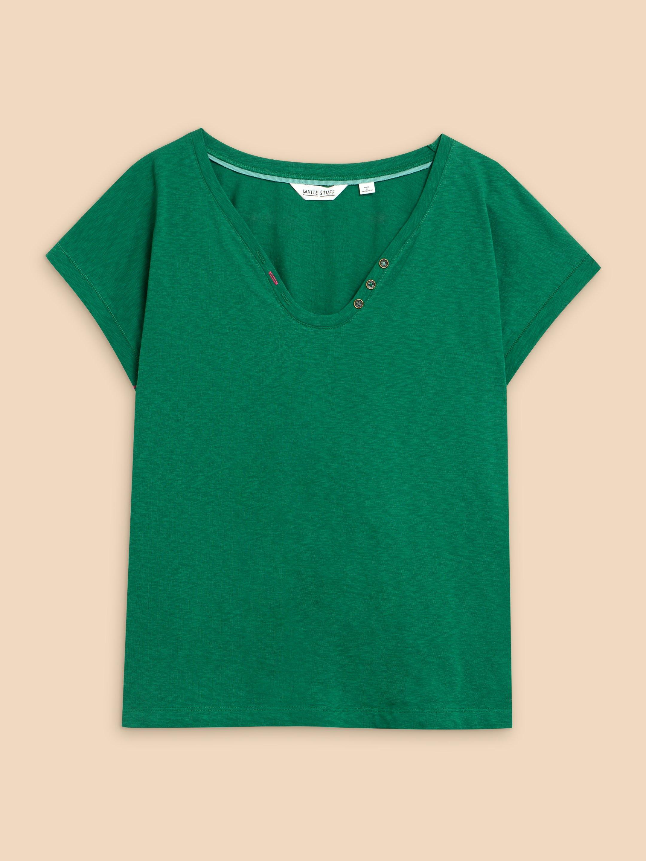 NIKKI SS TEE in MID GREEN - FLAT FRONT