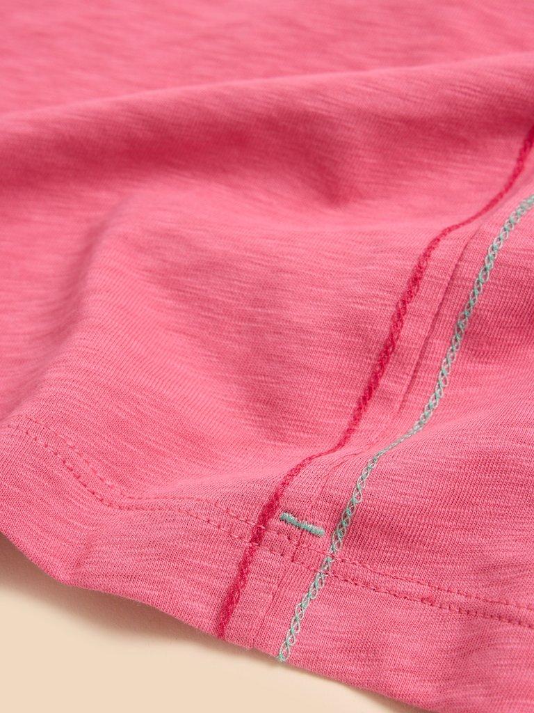 NOAH SS V NECK TEE in LGT PINK - FLAT DETAIL