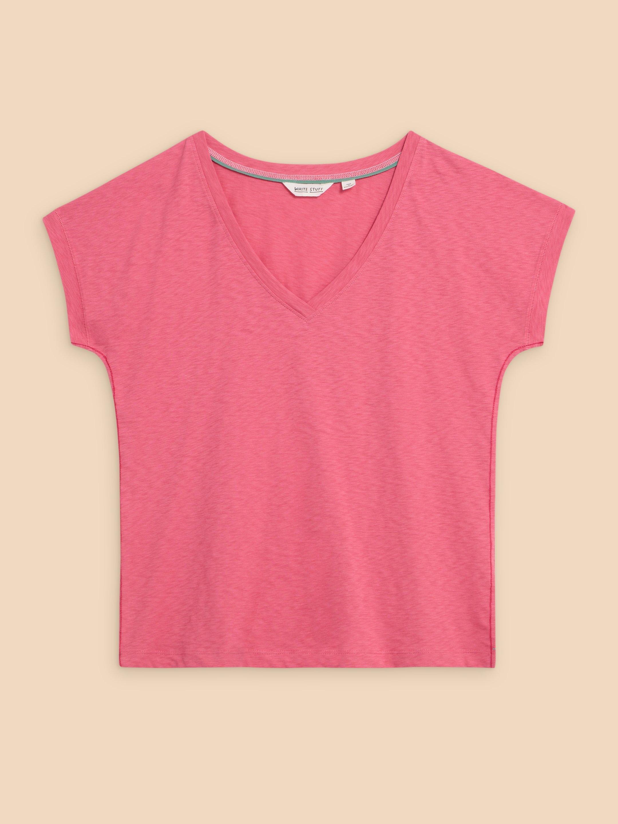 NOAH SS V NECK TEE in LGT PINK - FLAT FRONT