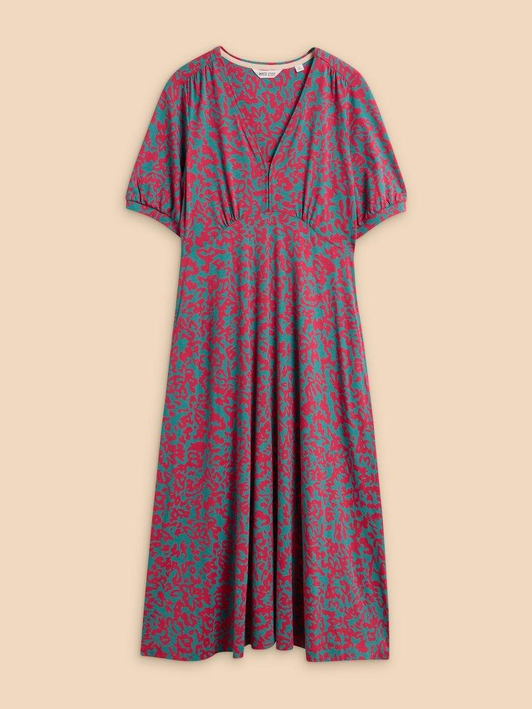Megan Jersey Printed Dress in PINK PR - FLAT FRONT