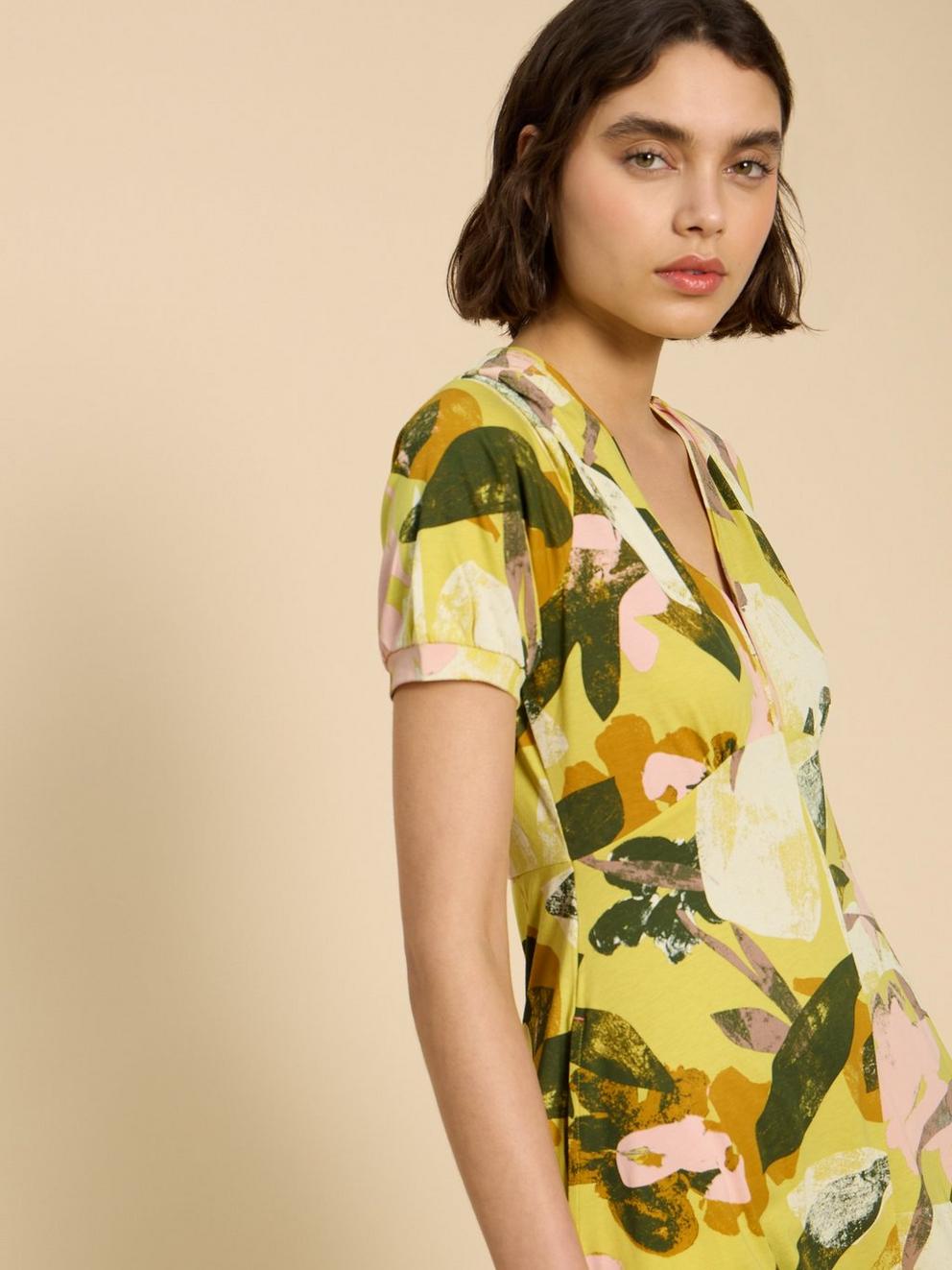 Megan Jersey Printed Dress in YELLOW PR - LIFESTYLE