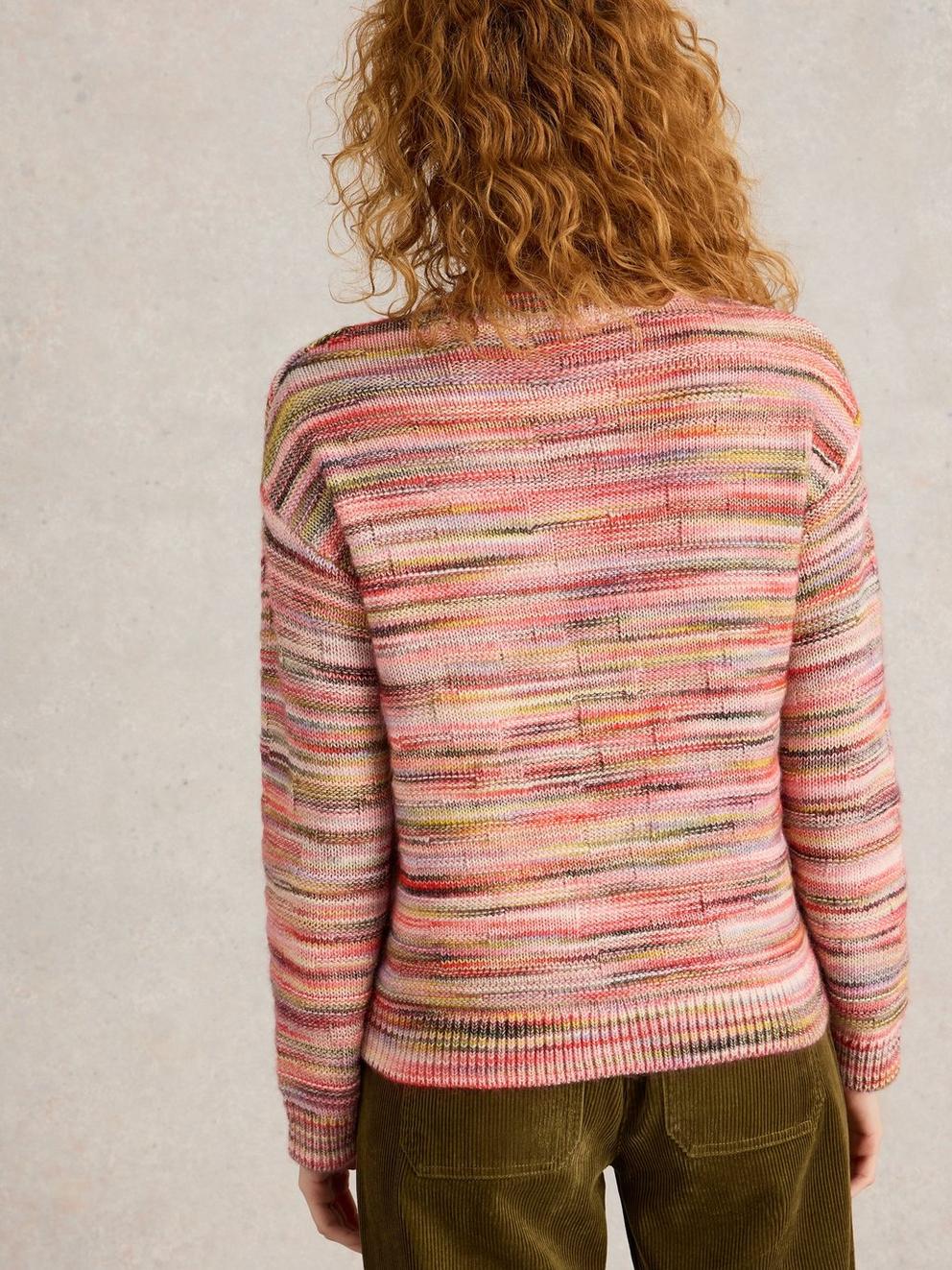 ROSIE SPACE DYE JUMPER in PINK MLT - MODEL BACK