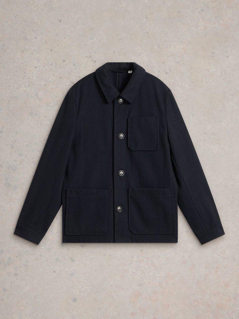 Wool Chore Jacket in DARK NAVY - FLAT FRONT