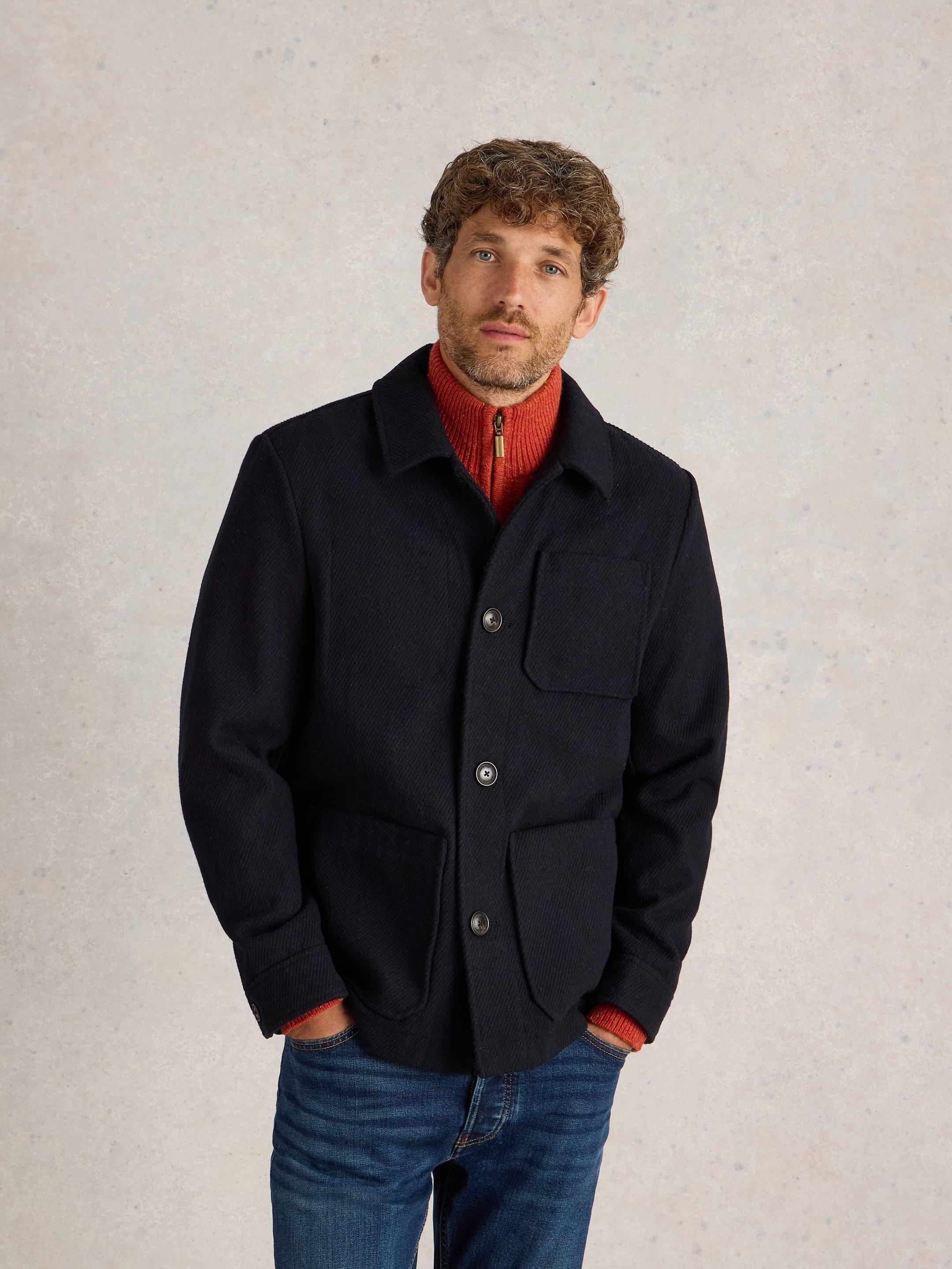 Wool Chore Jacket in DARK NAVY White Stuff