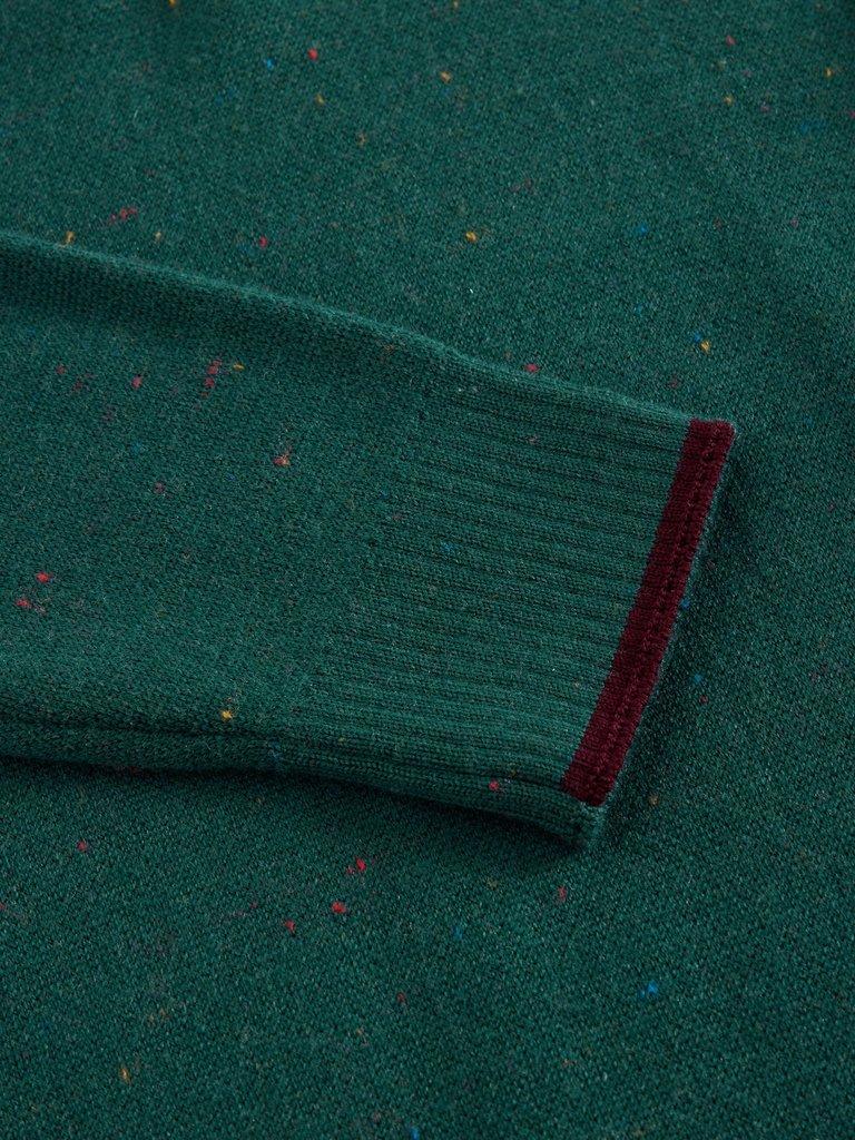 Merino Wool Funnel Neck Nep in GREEN MLT - FLAT DETAIL