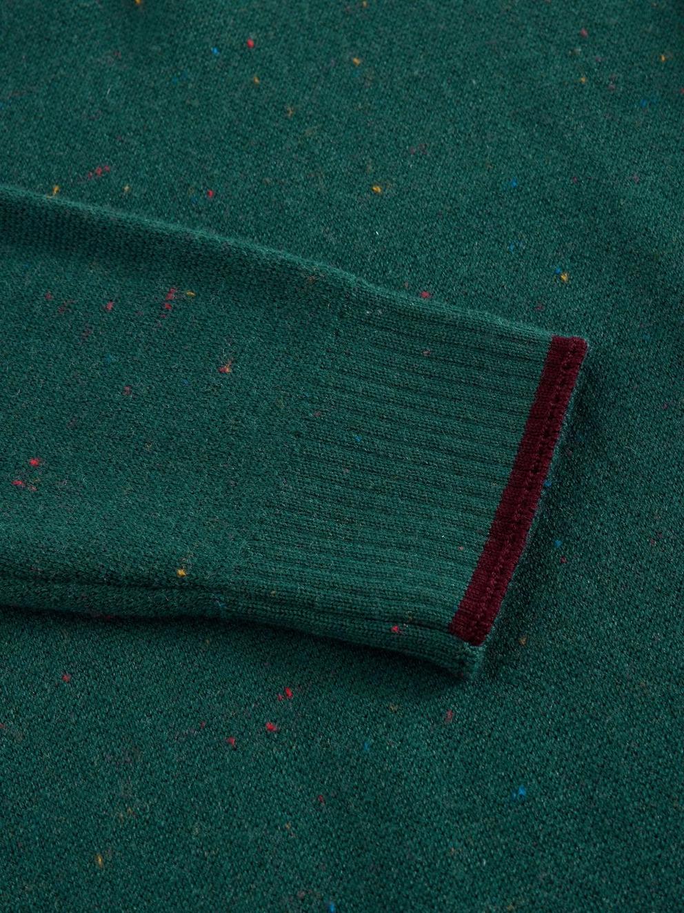 Merino Wool Funnel Neck Nep in GREEN MLT - FLAT DETAIL
