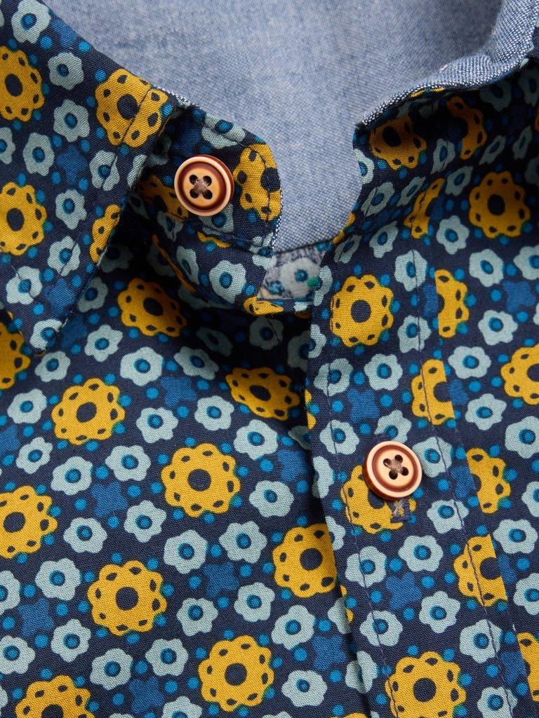 Round Flower Print LS Shirt in NAVY PR - FLAT DETAIL