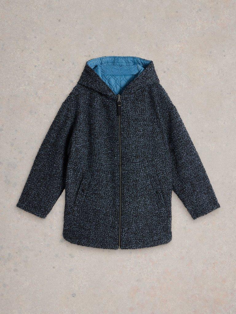 Mariella Reversible Coat in BLUE MLT - FLAT FRONT