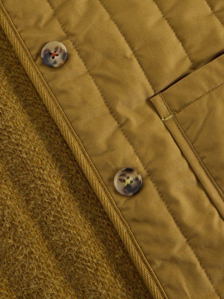 Emma Quilted Gilet in KHAKI GRN - FLAT DETAIL