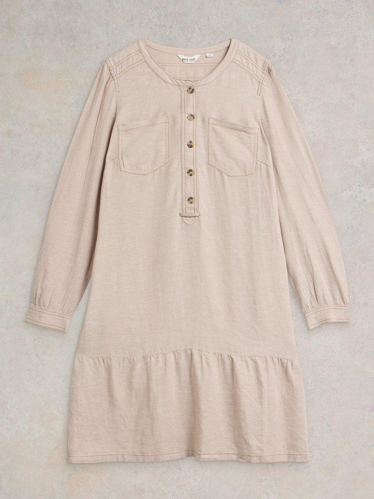 Norma Linen Blend Dress in LGT NAT - FLAT FRONT