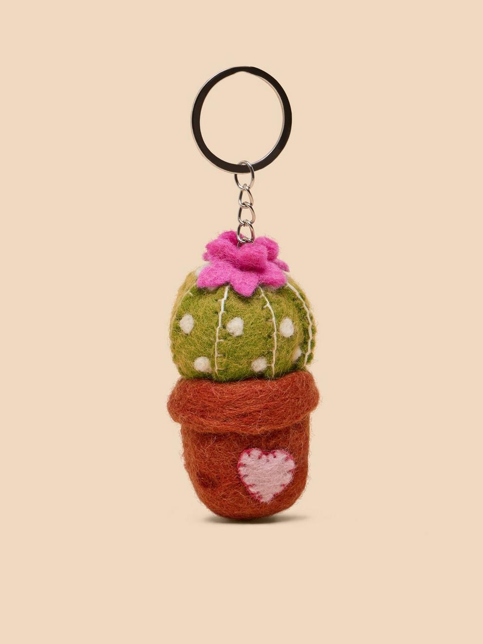 Cactus Keyring in GREEN MLT - FLAT BACK