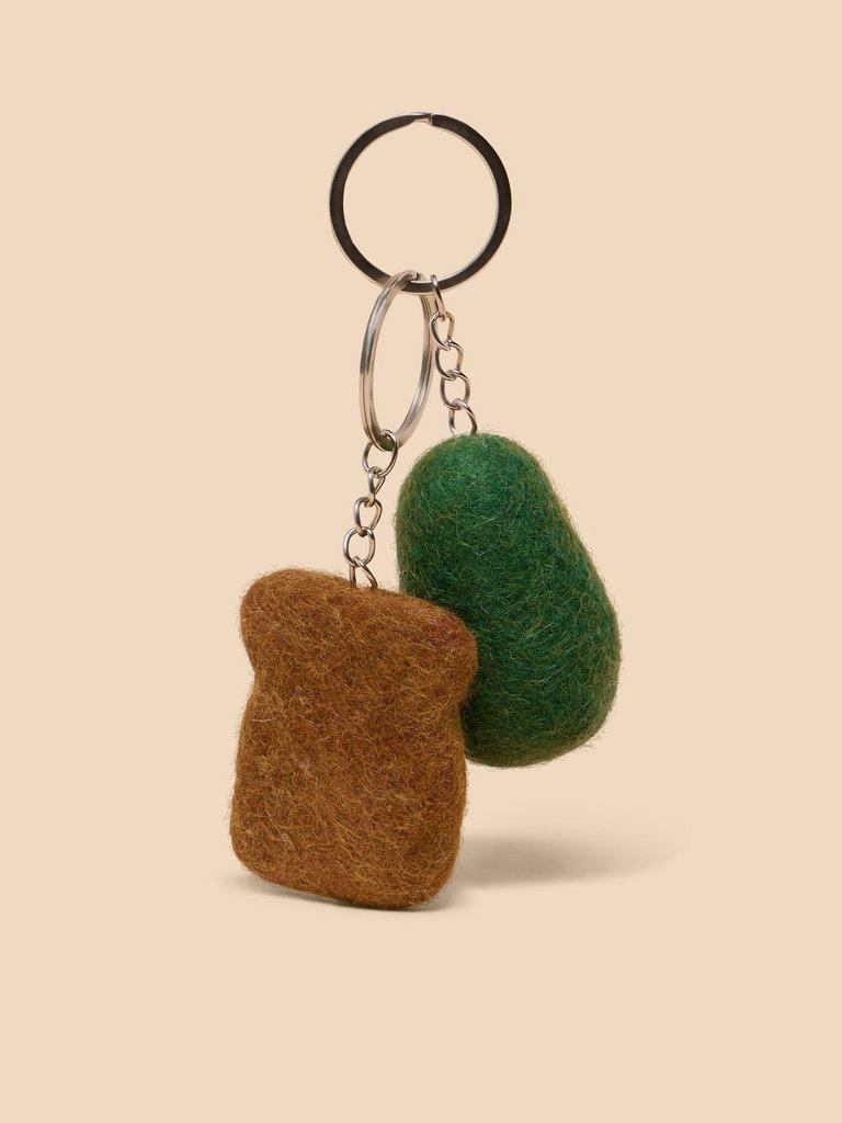 AVOCADO AND TOAST KEYRING DUO in NAT MLT - FLAT BACK