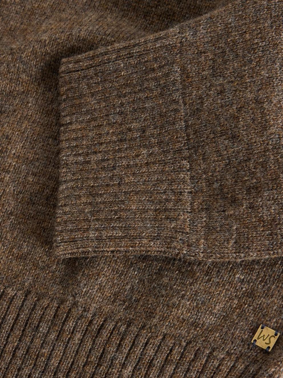 Lambswool Crew Neck Jumper in DK NAT - FLAT DETAIL