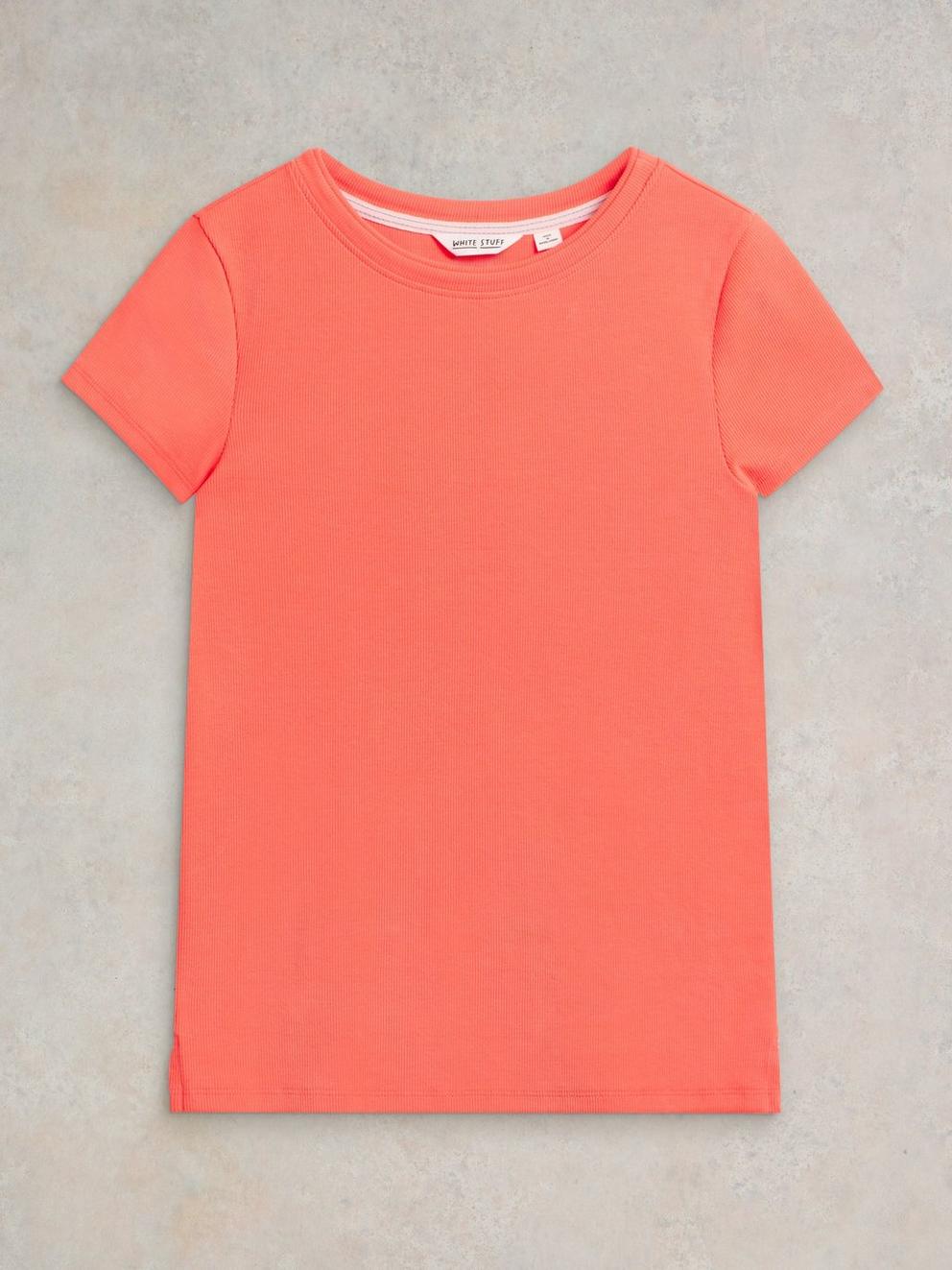 AIDA TEE in MID ORANGE - FLAT FRONT