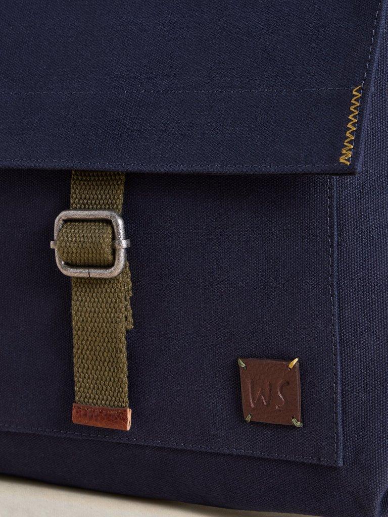 Teddy Canvas Crossbody Bag in NAVY MULTI - FLAT DETAIL