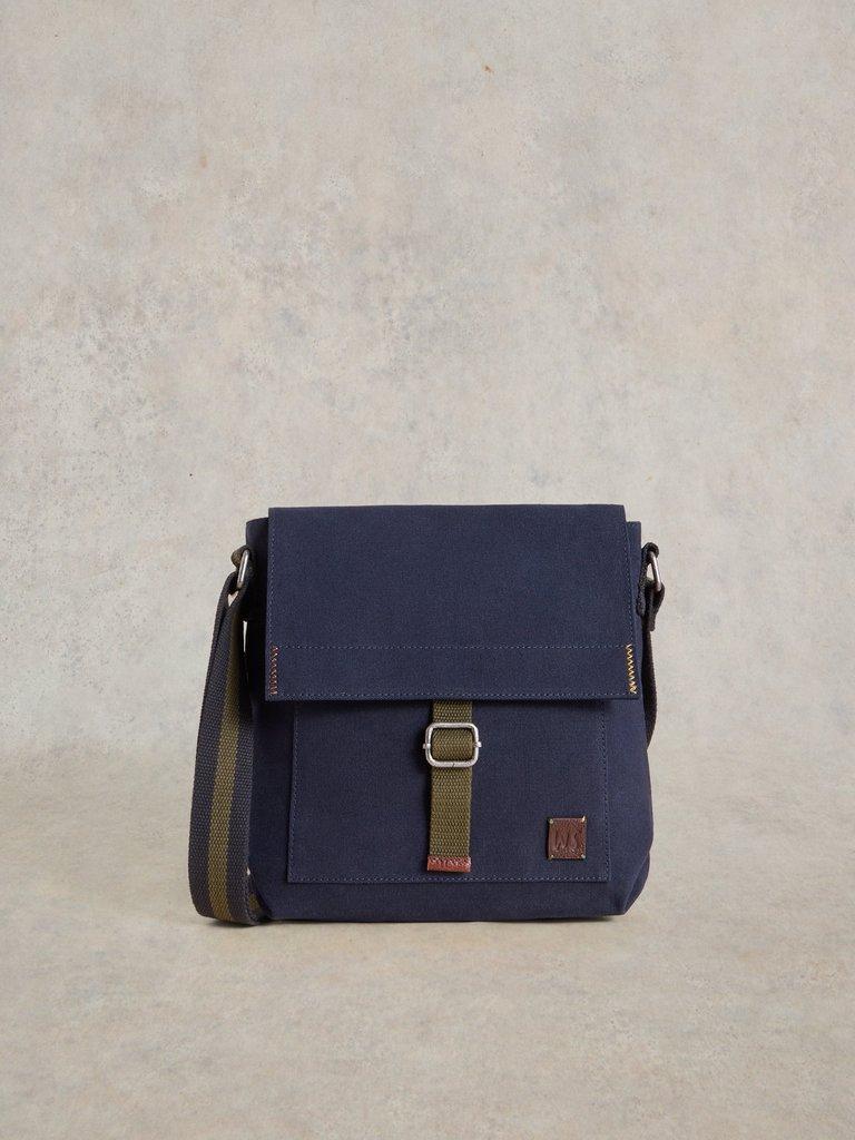 Teddy Canvas Crossbody Bag in NAVY MULTI - LIFESTYLE