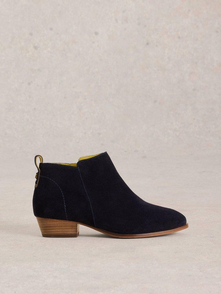 Wide Fit Suede Ankle Boot in DARK NAVY White Stuff