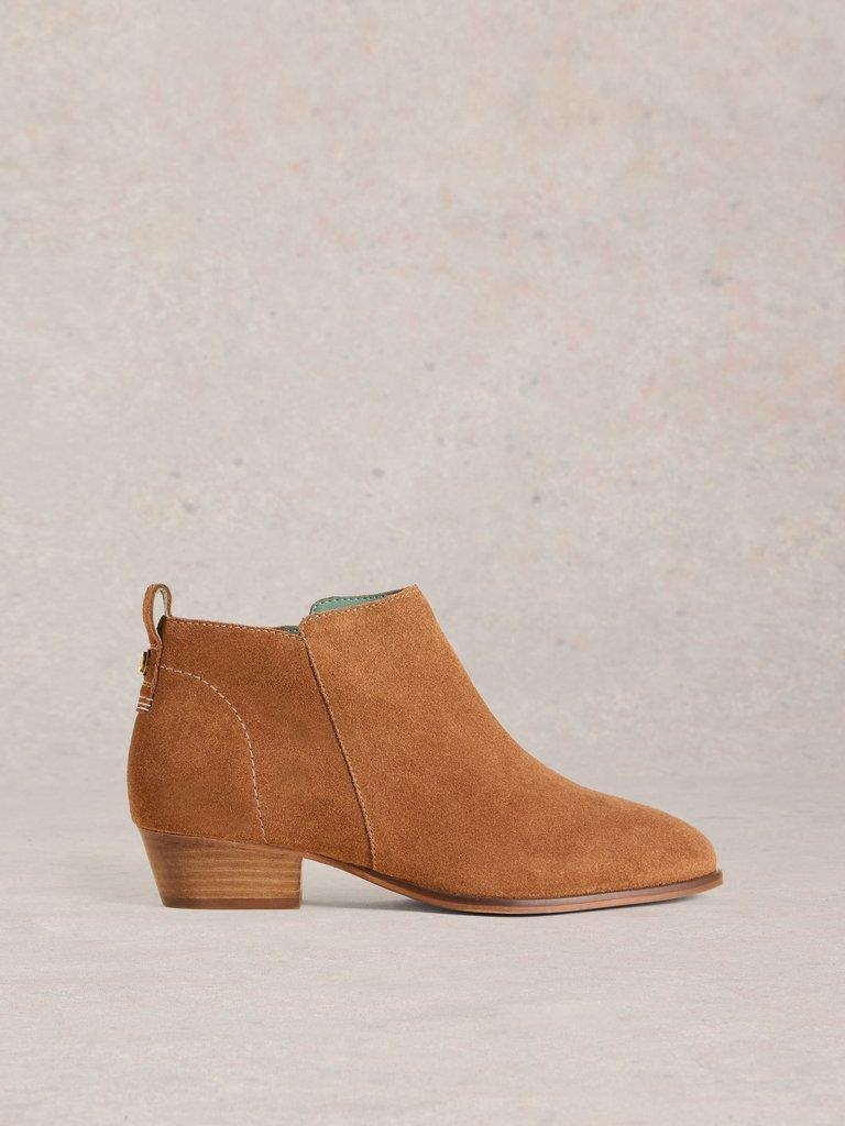 Wide Fit Suede Ankle Boot in MID TAN White Stuff