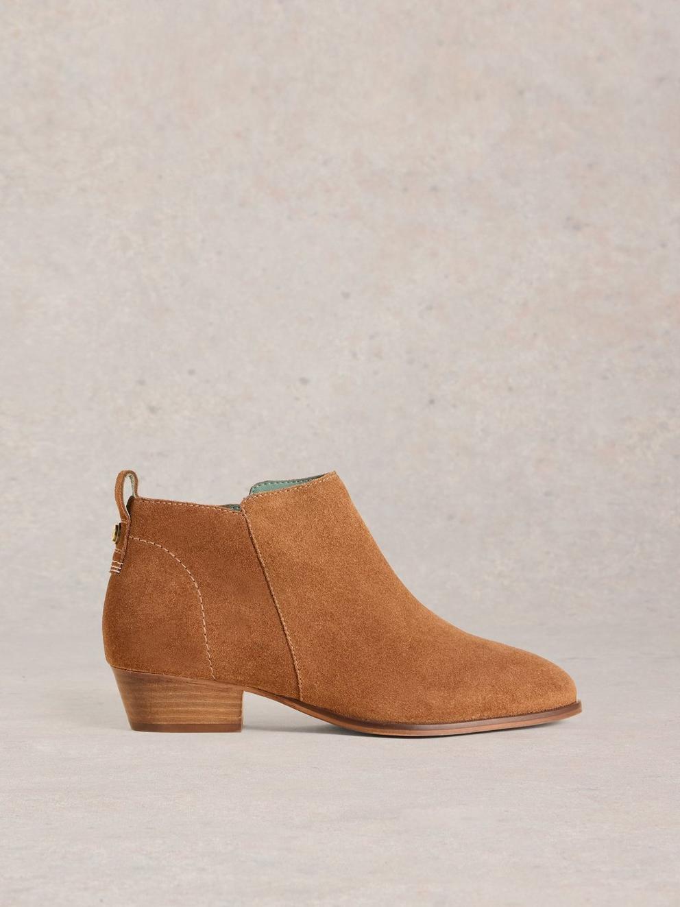 Wide Fit Suede Ankle Boot in MID TAN - LIFESTYLE