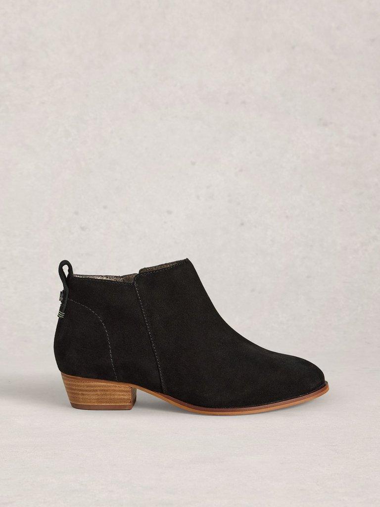 Wide Fit Suede Ankle Boot in PURE BLK - LIFESTYLE