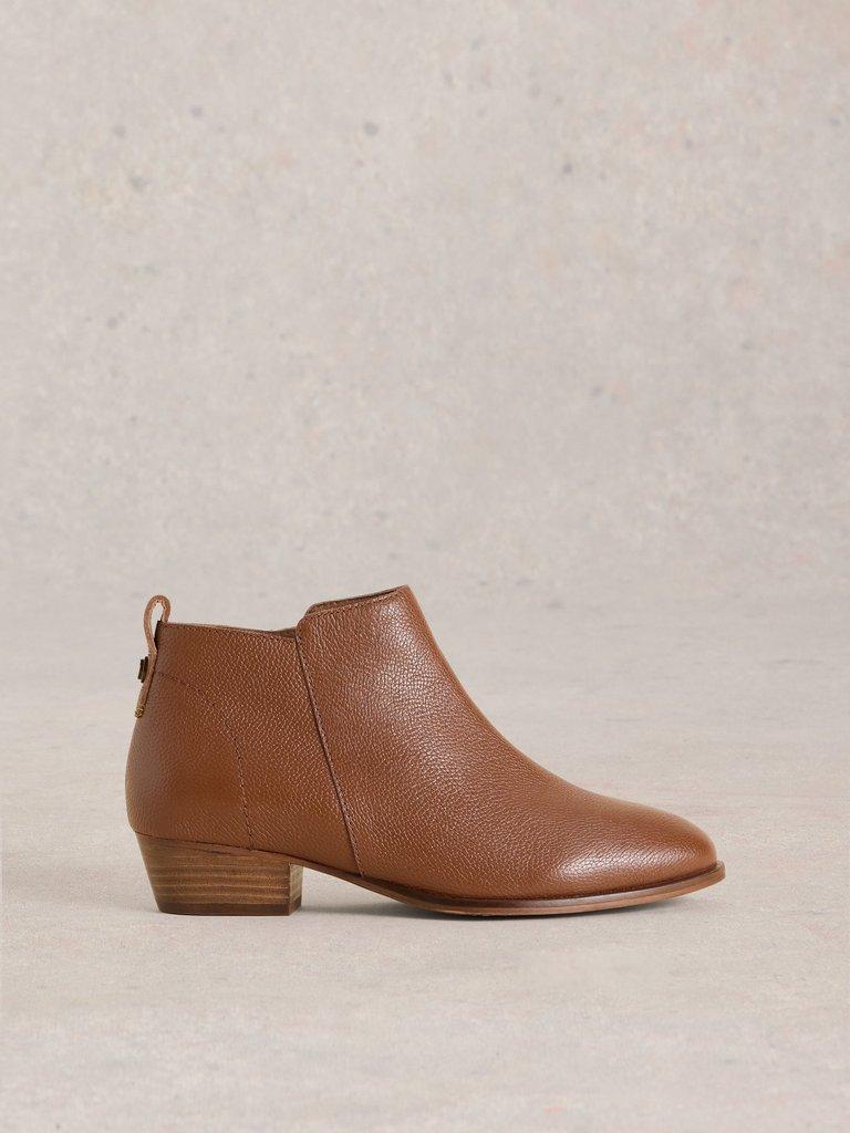 Wide Fit Leather Ankle Boot in MID TAN - LIFESTYLE