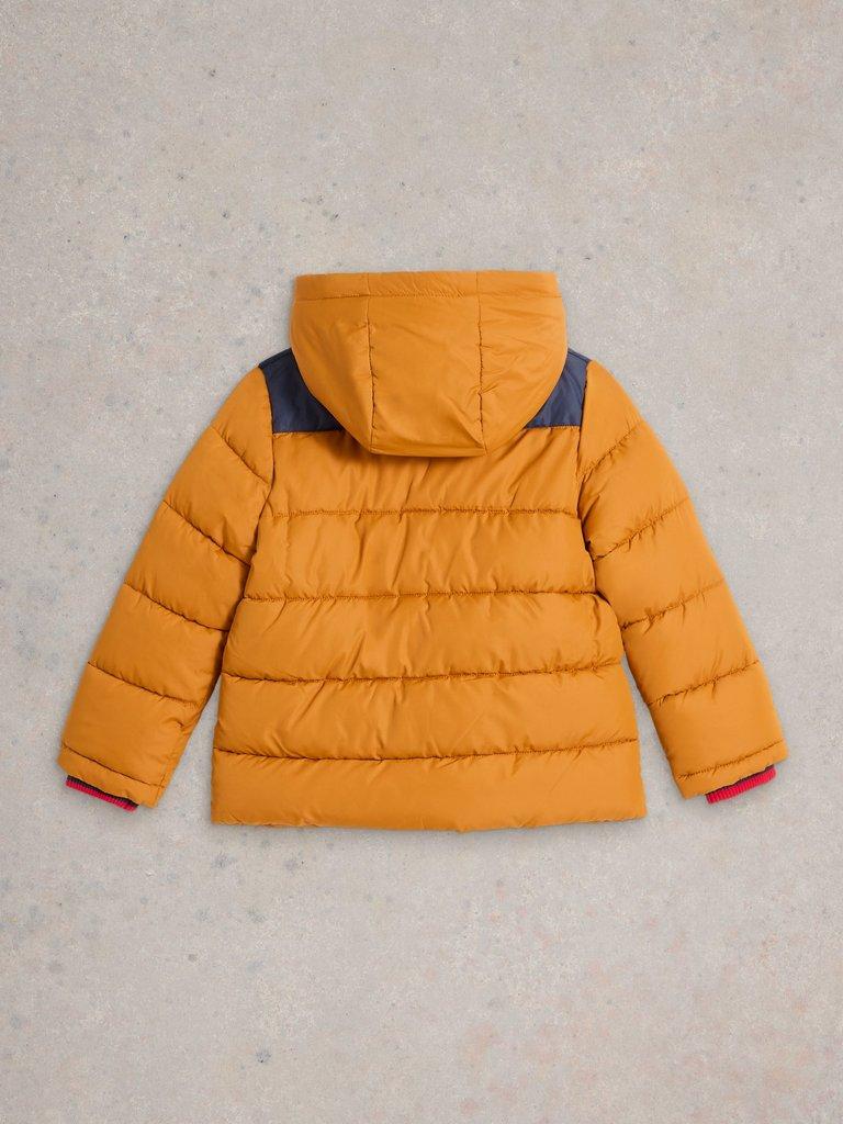 Kids Short Puffer Coat in DP YELLOW - FLAT BACK