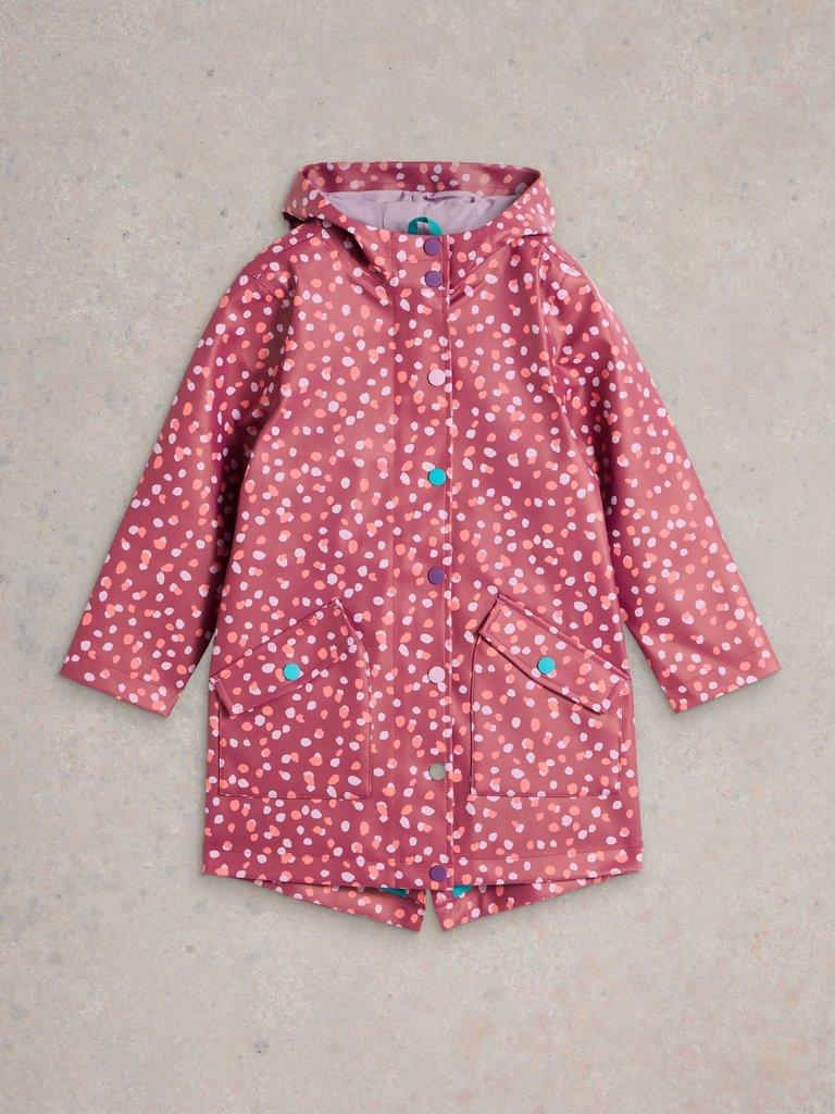 Kids Spot Printed Raincoat in PURPLE MLT - FLAT FRONT