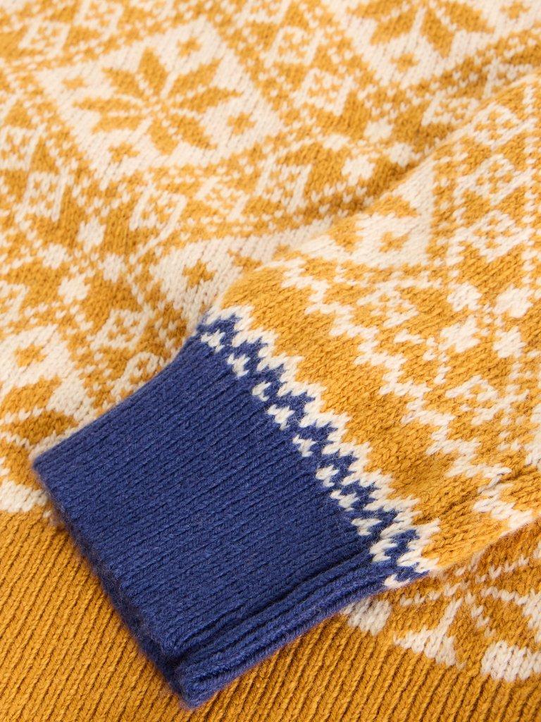 All Over Fairisle Jumper in YELLOW MLT - FLAT DETAIL