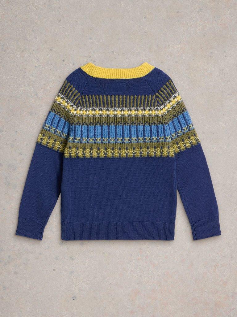 Fairisle Yoke Jumper in DARK NAVY - FLAT BACK
