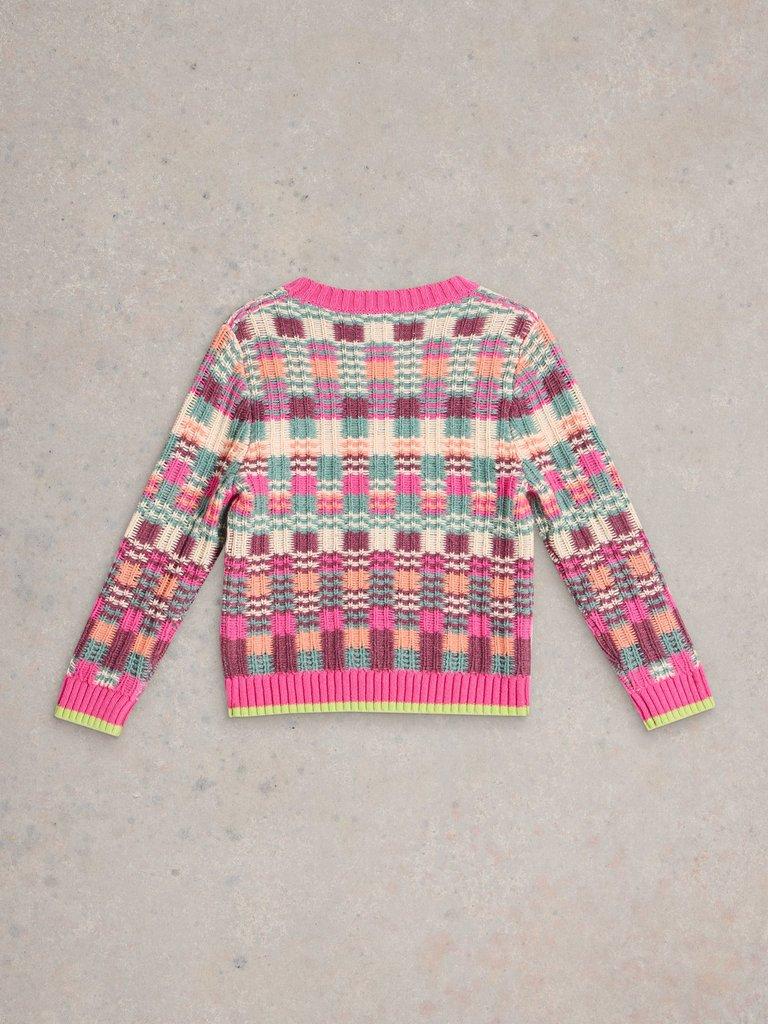 Kids Checkerboard Jumper in PINK MLT - FLAT BACK