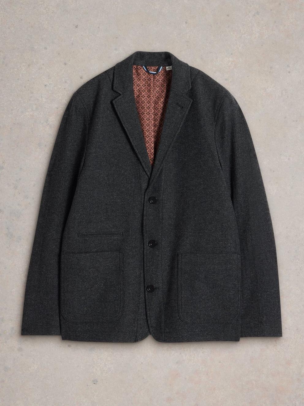 McKay Wool Blazer in CHARC GREY - FLAT FRONT