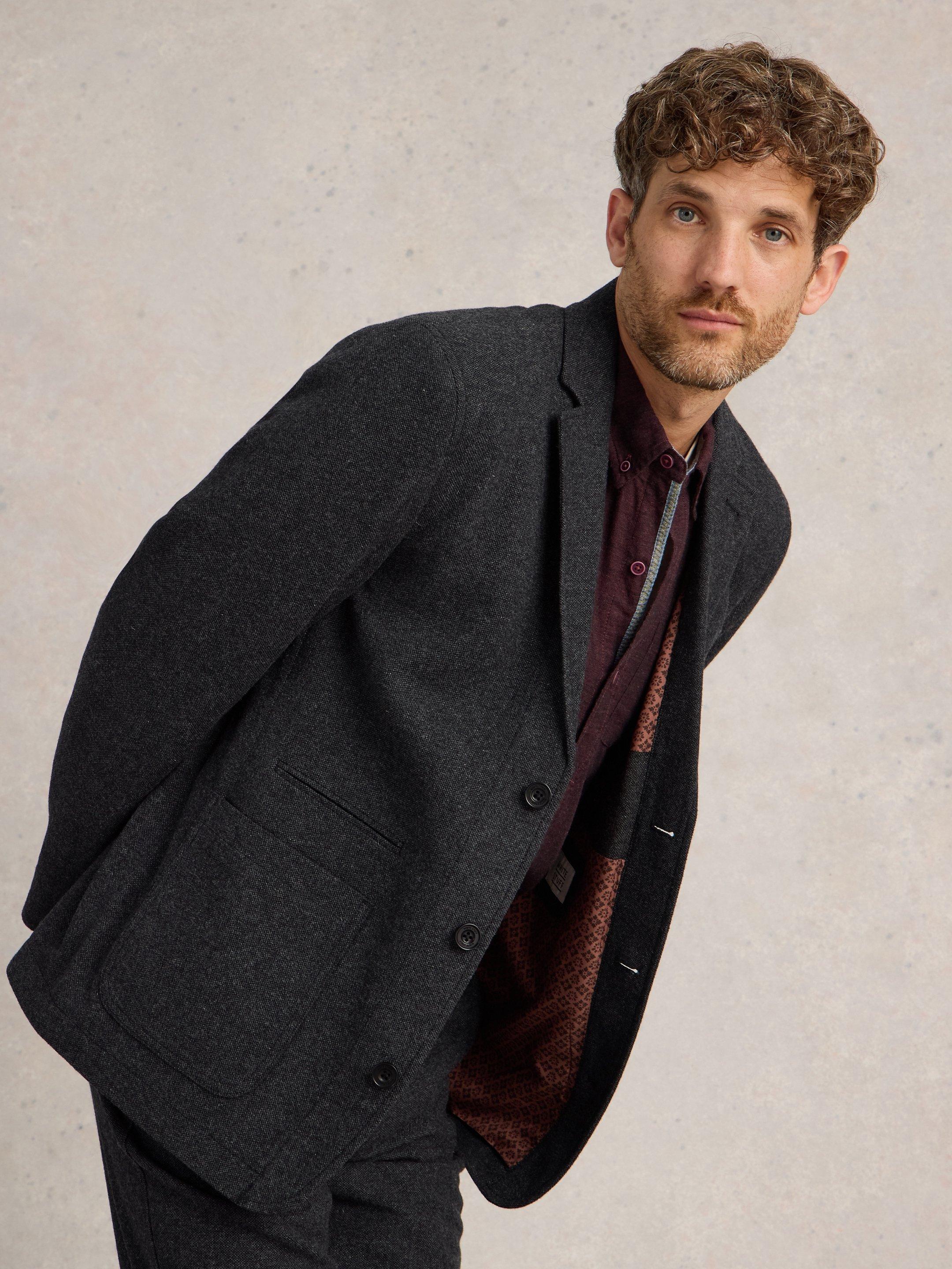 McKay Wool Blazer in CHARCOAL GREY White Stuff