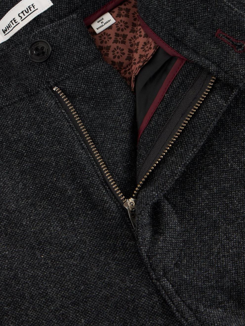 McKay Wool Trouser in CHARC GREY - FLAT DETAIL