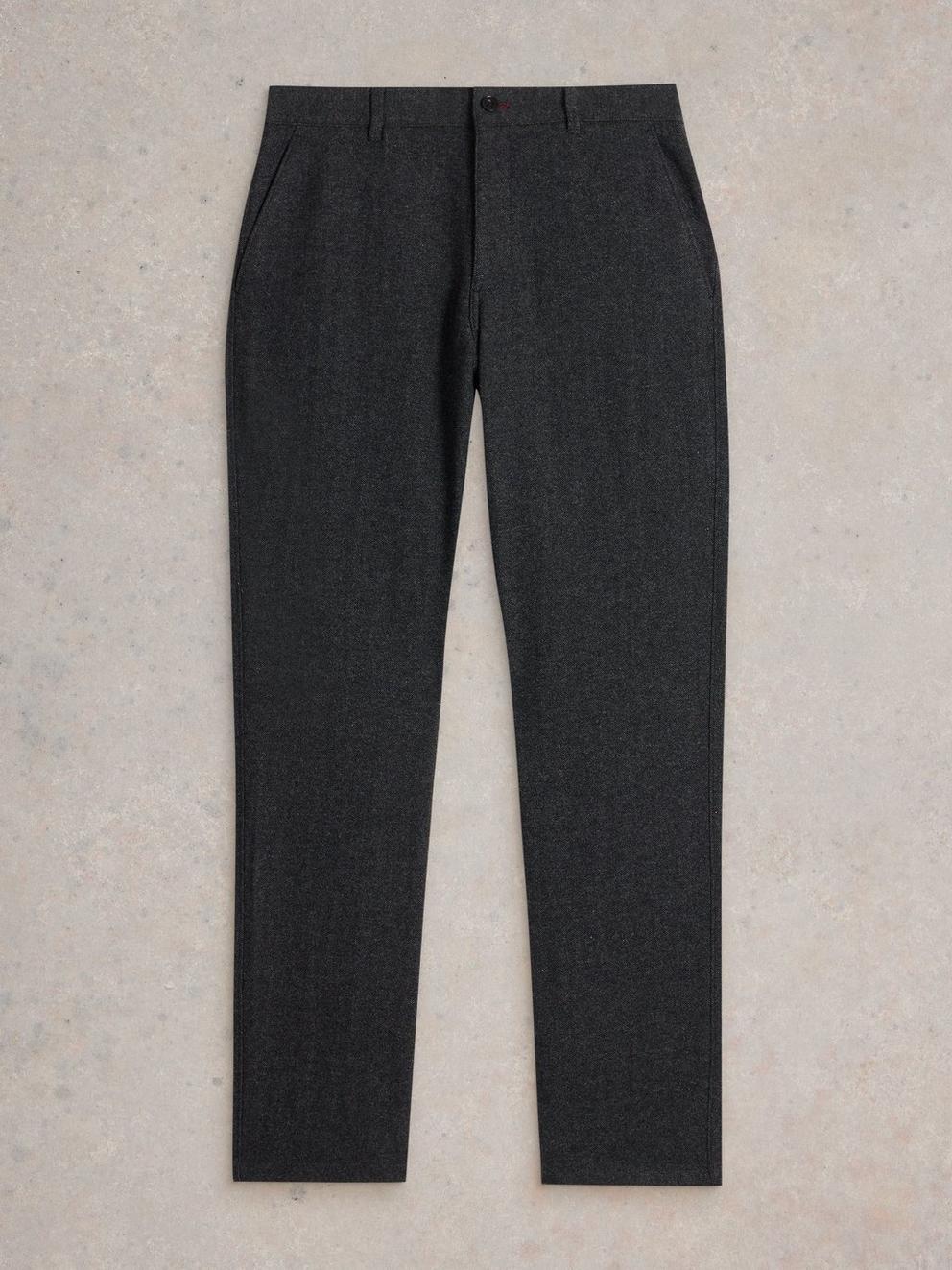 McKay Wool Trouser in CHARC GREY - FLAT FRONT