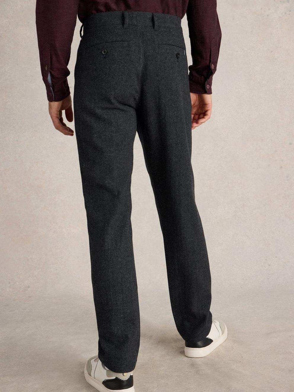 McKay Wool Trouser in CHARC GREY - MODEL BACK