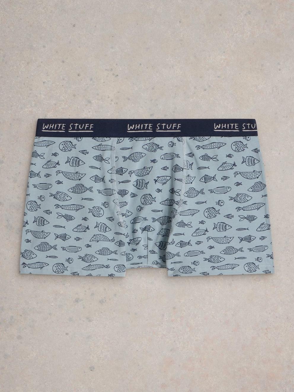 2pack Boxers  Plain  Print in NAVY MULTI - FLAT BACK