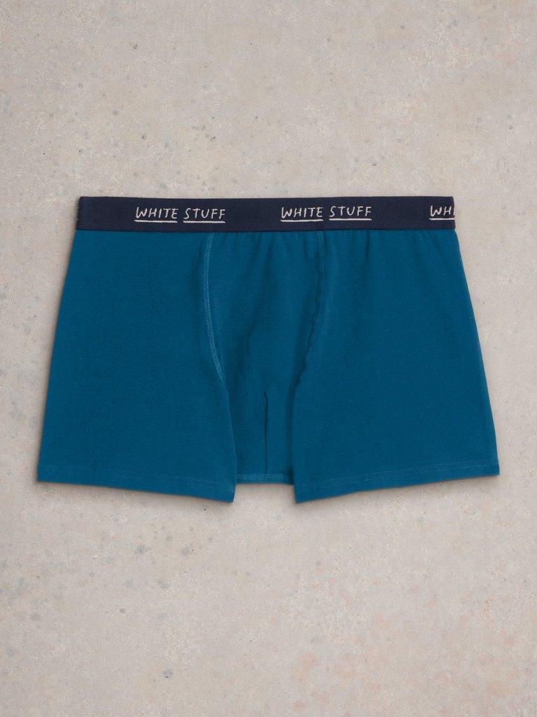 2pack Boxers  Plain  Print in TEAL MLT - FLAT BACK