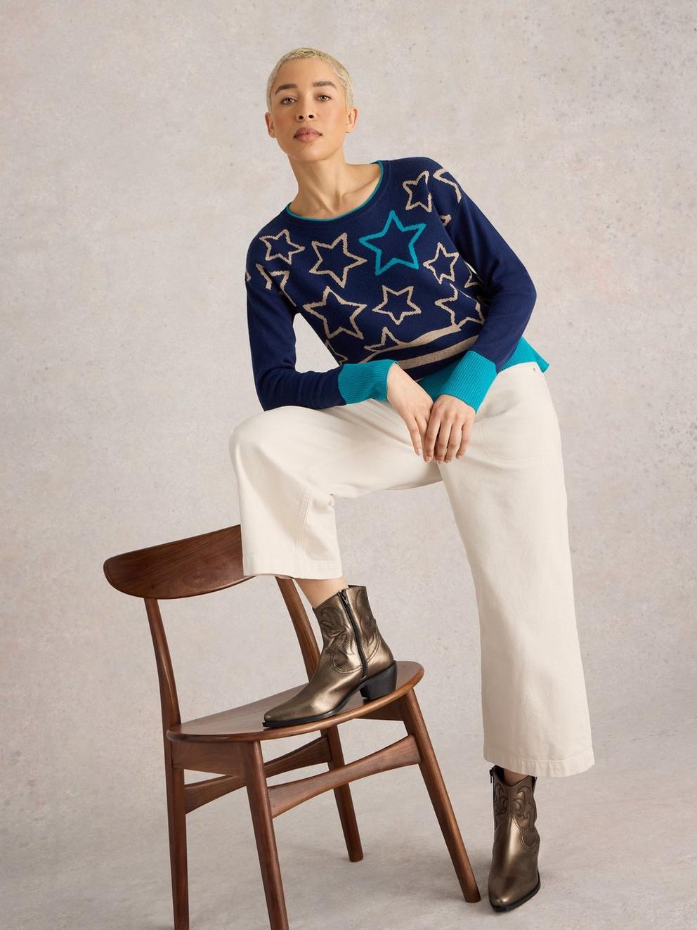 CITY MULTI STAR JUMPER in NAVY MULTI - LIFESTYLE